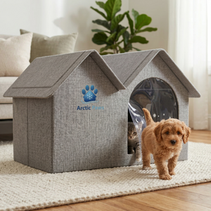 Dog house, dog cooling house, dog AC house. 